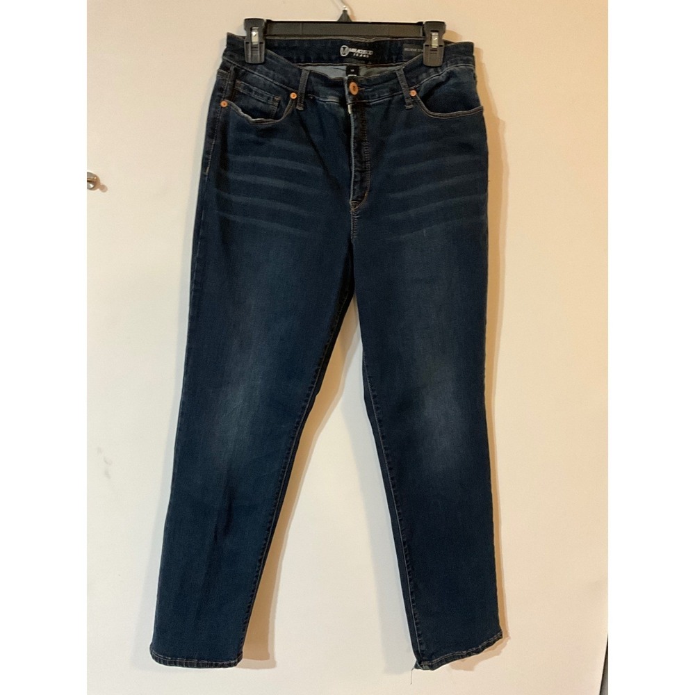 Miraclebody Jeans Believe Straight Leg Dark Wash Denim Blue Jeans Womens 14